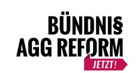 Logo: Bündnis AGG Reform Jetzt! (Das "s" von Bündnis ist das Zeichen für Paragraf)