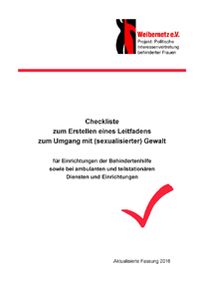 PDF (barrierefrei) im neuen Fenster: Checkliste Leitfaden zum Gewaltschutz