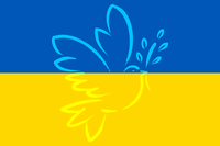 Ukrainische Flagge mit Friedenstaube