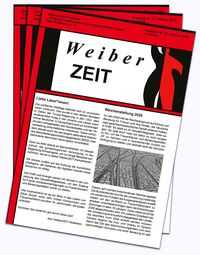 Titelseite der Zeitschrift "WeiberZEIT" mit Text und Foto