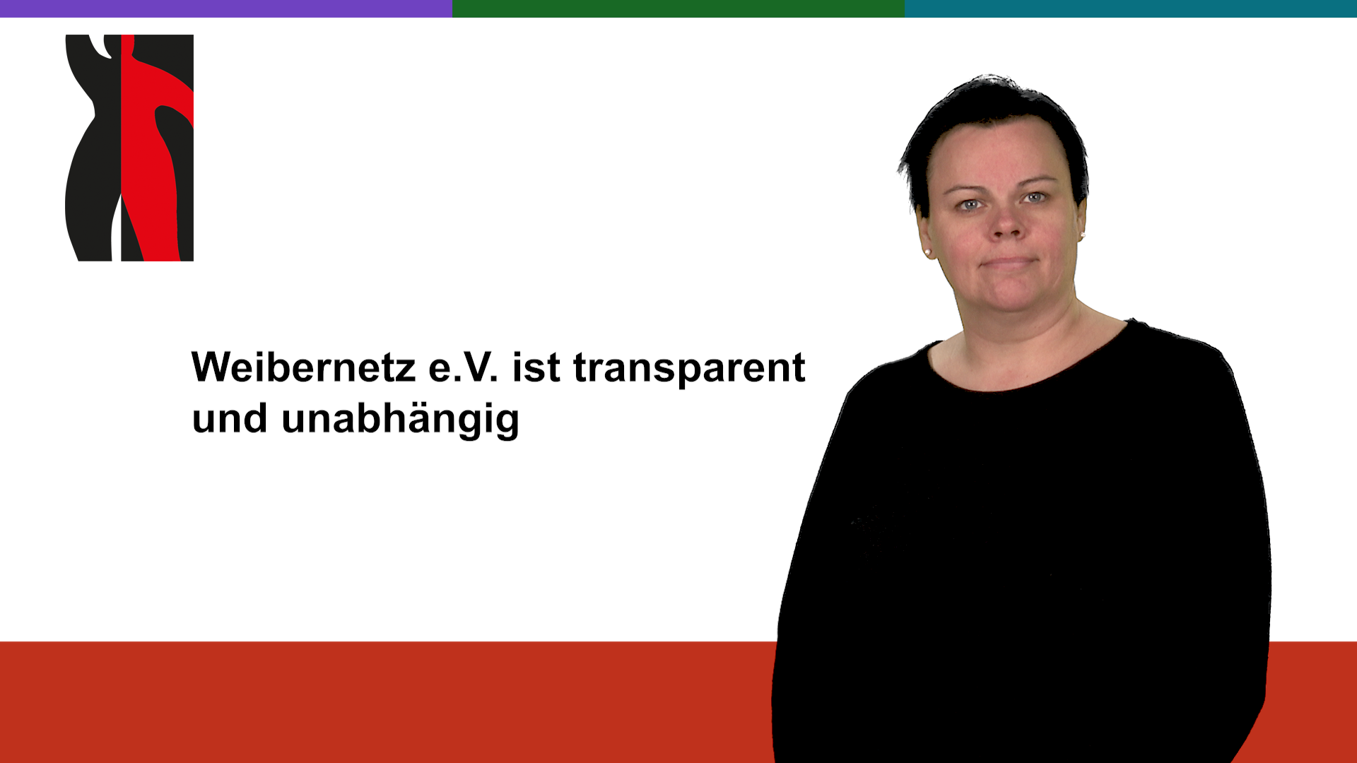 Startfoto zum Gebärdenvideo: Weibernetz e.V. ist transparent und unabhängig